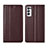 Funda de Cuero Cartera con Soporte Carcasa L01 para Oppo Find X3 Neo 5G Marron