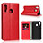 Funda de Cuero Cartera con Soporte Carcasa L01 para Samsung Galaxy A30 Rojo