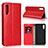 Funda de Cuero Cartera con Soporte Carcasa L01 para Samsung Galaxy A30S Rojo