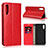Funda de Cuero Cartera con Soporte Carcasa L01 para Samsung Galaxy A50 Rojo