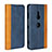 Funda de Cuero Cartera con Soporte Carcasa L01 para Sony Xperia XZ3 Azul
