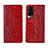 Funda de Cuero Cartera con Soporte Carcasa L01 para Vivo X60 5G Rojo