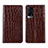 Funda de Cuero Cartera con Soporte Carcasa L01 para Vivo X60 Pro 5G Marron