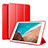Funda de Cuero Cartera con Soporte Carcasa L01 para Xiaomi Mi Pad 4 Plus 10.1 Rojo
