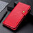 Funda de Cuero Cartera con Soporte Carcasa L01 para Xiaomi Redmi 9C NFC Rojo