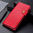 Funda de Cuero Cartera con Soporte Carcasa L01 para Xiaomi Redmi 9C Rojo