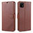 Funda de Cuero Cartera con Soporte Carcasa L02 para Huawei Enjoy 20 5G Marron