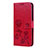 Funda de Cuero Cartera con Soporte Carcasa L02 para Huawei P20 Lite Rojo