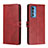 Funda de Cuero Cartera con Soporte Carcasa L02 para Motorola Moto Edge S Pro 5G Rojo