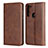 Funda de Cuero Cartera con Soporte Carcasa L02 para Motorola Moto G8 Power Marron