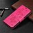 Funda de Cuero Cartera con Soporte Carcasa L02 para Nokia 3.4 Rosa Roja