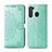 Funda de Cuero Cartera con Soporte Carcasa L02 para Samsung Galaxy A21 Menta Verde