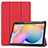 Funda de Cuero Cartera con Soporte Carcasa L02 para Samsung Galaxy Tab S6 Lite 10.4 SM-P610 Rojo