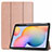 Funda de Cuero Cartera con Soporte Carcasa L02 para Samsung Galaxy Tab S6 Lite 4G 10.4 SM-P615 Oro Rosa