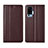 Funda de Cuero Cartera con Soporte Carcasa L02 para Vivo X50 Pro 5G Marron