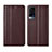 Funda de Cuero Cartera con Soporte Carcasa L02 para Vivo X60 5G Marron