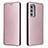 Funda de Cuero Cartera con Soporte Carcasa L02Z para Motorola Moto Edge 20 5G Oro Rosa