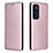 Funda de Cuero Cartera con Soporte Carcasa L02Z para Motorola Moto G60s Oro Rosa