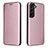 Funda de Cuero Cartera con Soporte Carcasa L02Z para Samsung Galaxy S21 5G Oro Rosa