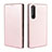 Funda de Cuero Cartera con Soporte Carcasa L02Z para Sony Xperia 1 II Oro Rosa