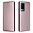 Funda de Cuero Cartera con Soporte Carcasa L02Z para Vivo X60 Pro 5G Oro Rosa