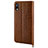 Funda de Cuero Cartera con Soporte Carcasa L03 para Apple iPhone XR Marron