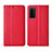 Funda de Cuero Cartera con Soporte Carcasa L03 para Huawei Honor 30 Lite 5G Rojo