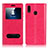 Funda de Cuero Cartera con Soporte Carcasa L03 para Huawei P20 Lite Rosa Roja