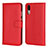 Funda de Cuero Cartera con Soporte Carcasa L03 para Huawei P20 Rojo