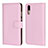 Funda de Cuero Cartera con Soporte Carcasa L03 para Huawei P20 Rosa