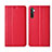 Funda de Cuero Cartera con Soporte Carcasa L03 para Oppo K5 Rojo