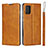 Funda de Cuero Cartera con Soporte Carcasa L03 para Samsung Galaxy A51 4G Marron Claro