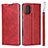 Funda de Cuero Cartera con Soporte Carcasa L03 para Samsung Galaxy A51 4G Rojo