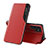 Funda de Cuero Cartera con Soporte Carcasa L03 para Samsung Galaxy S21 Ultra 5G Rojo