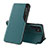 Funda de Cuero Cartera con Soporte Carcasa L03 para Samsung Galaxy S21 Ultra 5G Verde