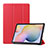 Funda de Cuero Cartera con Soporte Carcasa L03 para Samsung Galaxy Tab S7 4G 11 SM-T875 Rojo