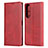 Funda de Cuero Cartera con Soporte Carcasa L03 para Sony Xperia 1 II Rojo