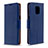Funda de Cuero Cartera con Soporte Carcasa L03 para Xiaomi Redmi Note 9S Azul