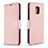 Funda de Cuero Cartera con Soporte Carcasa L03 para Xiaomi Redmi Note 9S Oro Rosa