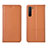 Funda de Cuero Cartera con Soporte Carcasa L04 para Oppo F15 Naranja