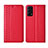 Funda de Cuero Cartera con Soporte Carcasa L04 para Oppo Find X3 Lite 5G Rojo