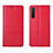 Funda de Cuero Cartera con Soporte Carcasa L04 para Oppo Reno3 Rojo