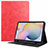 Funda de Cuero Cartera con Soporte Carcasa L04 para Samsung Galaxy Tab S7 4G 11 SM-T875 Rojo