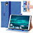 Funda de Cuero Cartera con Soporte Carcasa L05 para Huawei MediaPad M6 8.4 Azul