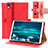 Funda de Cuero Cartera con Soporte Carcasa L05 para Huawei MediaPad M6 8.4 Rojo