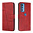 Funda de Cuero Cartera con Soporte Carcasa L05 para Motorola Moto Edge 20 Pro 5G Rojo