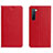 Funda de Cuero Cartera con Soporte Carcasa L05 para Oppo Reno3 Rojo