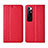 Funda de Cuero Cartera con Soporte Carcasa L05 para Xiaomi Mi 10 Ultra Rojo