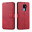 Funda de Cuero Cartera con Soporte Carcasa L06 para Huawei Mate 30 Lite Rojo