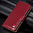 Funda de Cuero Cartera con Soporte Carcasa L06 para Samsung Galaxy A41 Rojo